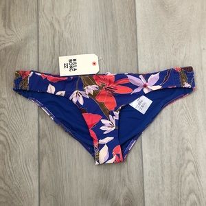 Billabong Blue Floral Full Coverage Bikini Bottom